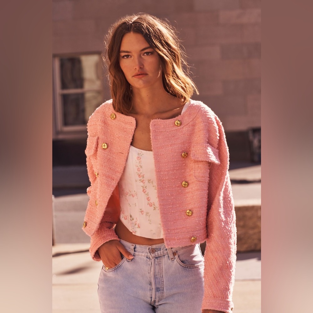 LoveShackFancy Keiran Jacket, Peony, Small - Picture 8 of 12